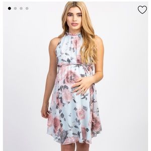 Floral High Neck Maternity Dress